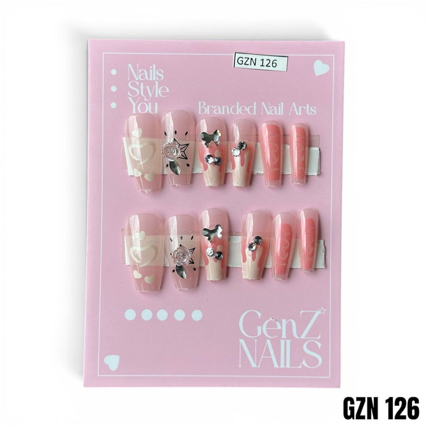 Pink Glaze Muse - Nails Pack of 12 - GZN 126