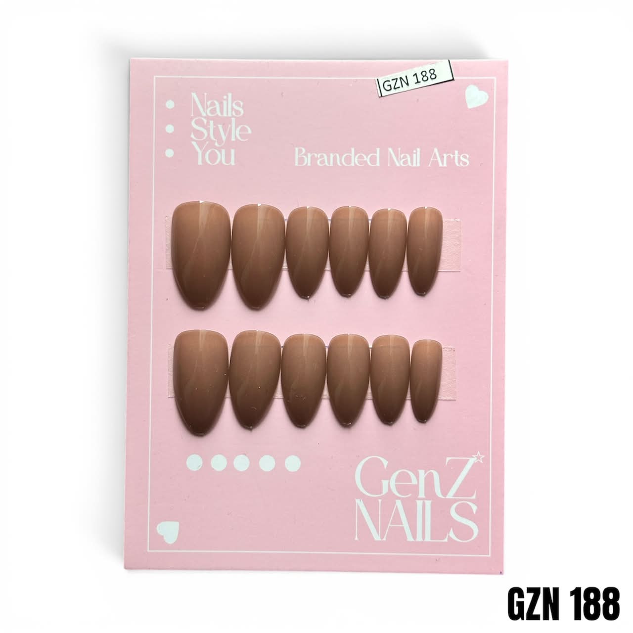 Toffee Glaze - Nails Pack of 12 - GZN 188