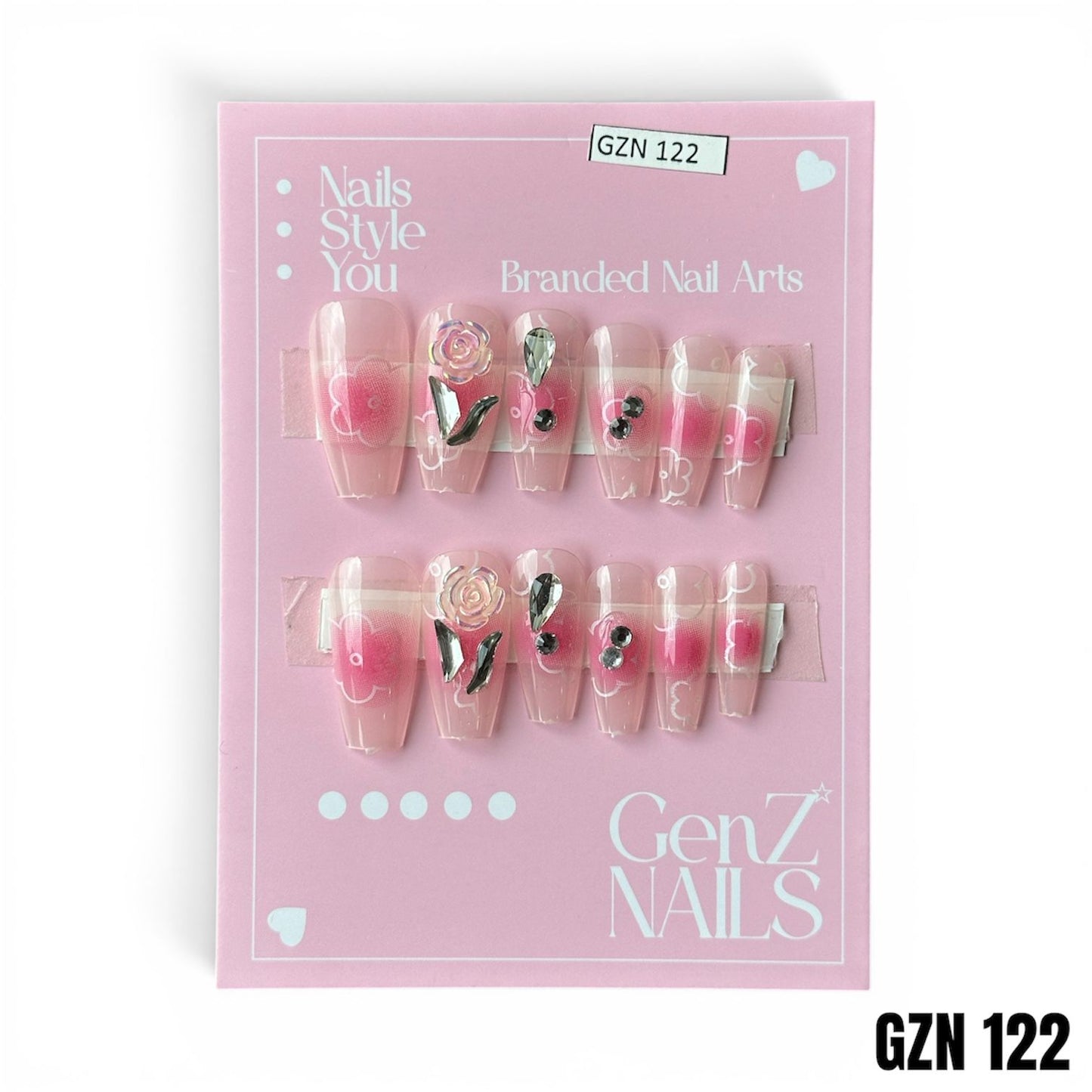 Silver Chrome French - Nails Pack of 12 - GZN 122