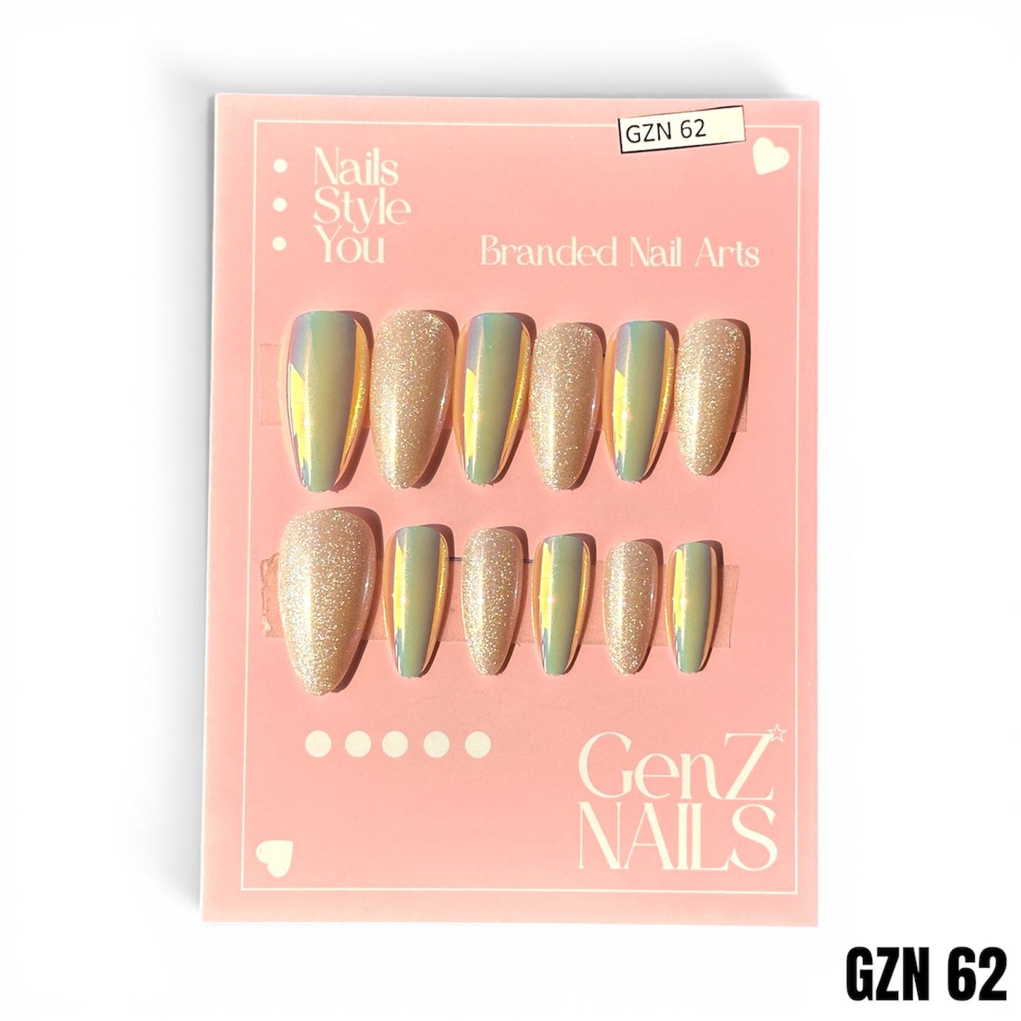 Aurora Champagne Glow - Nails Pack of 12 - GZN 62