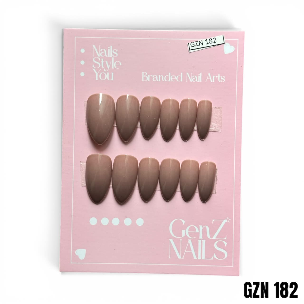 Mocha Latte Glaze- Nails Pack of 12 - GZN 182