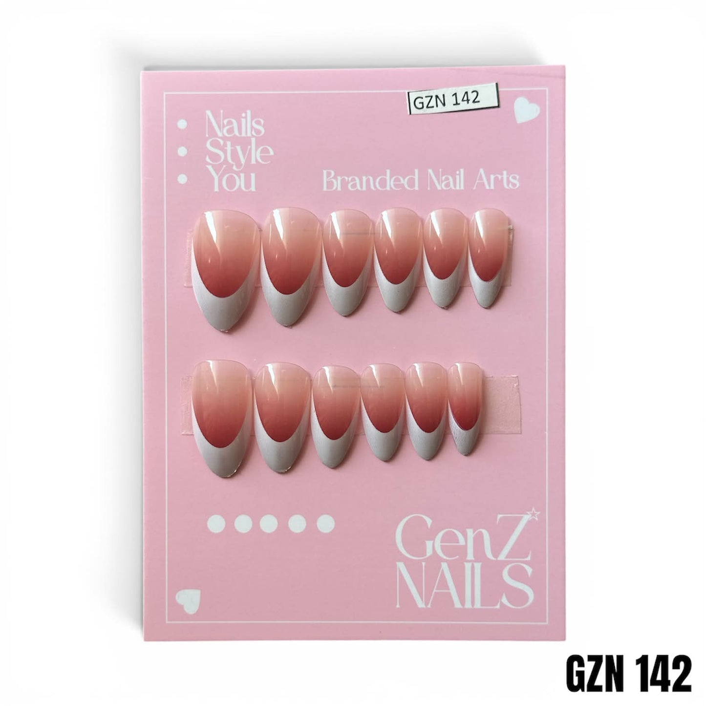 Mauve Mocha French - Nails Pack of 12 - GZN 142