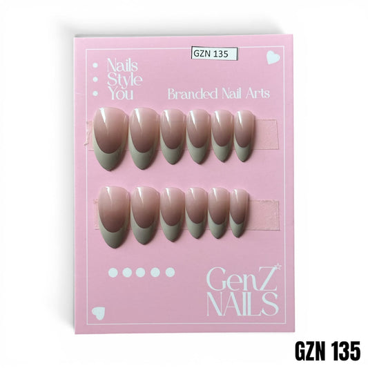Sage French Almond - Nails Pack of 12 - GZN 135
