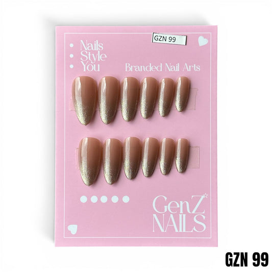 Golden Champagne Ombre - Nails Pack of 12 - GZN 99