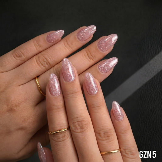 Pink Sparkle Nails Pack of 12  –  GZN 5