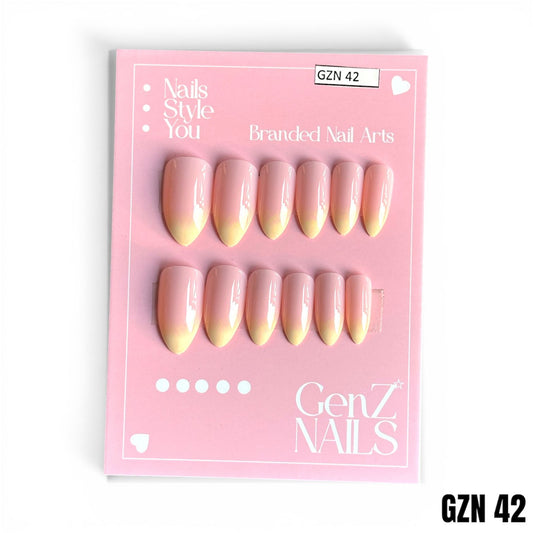 Peachy Lemon Drop Ombré - Nails Pack of 12 - GZN 42