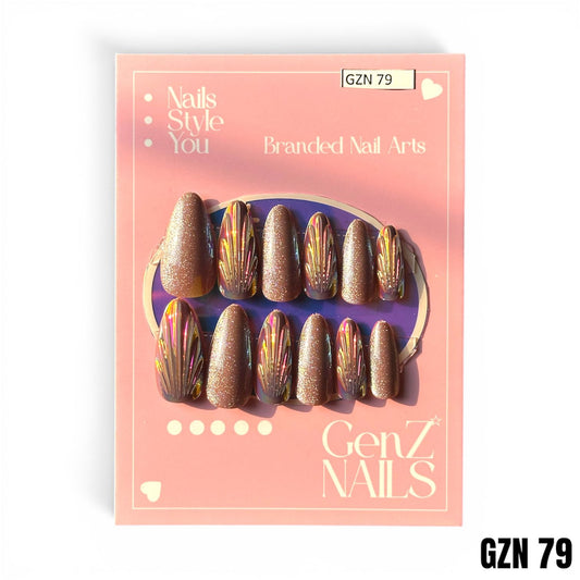 Golden Shell Radiance - Nails Pack of 12 - GZN 79
