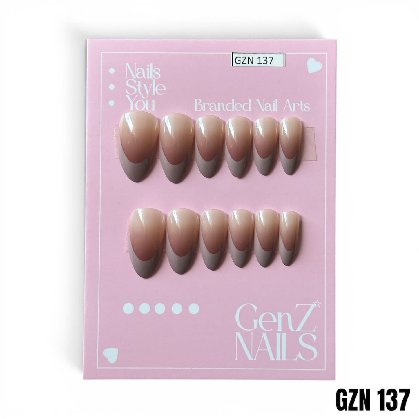 Taupe Earth French - Nails Pack of 12 - GZN 137
