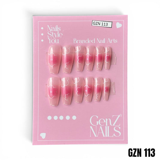 Pink Aura Blossom - Nails Pack of 12 - GZN 113
