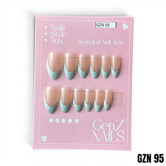 Powder Blue Mist French Tips - Nails Pack of 12 - GZN 95