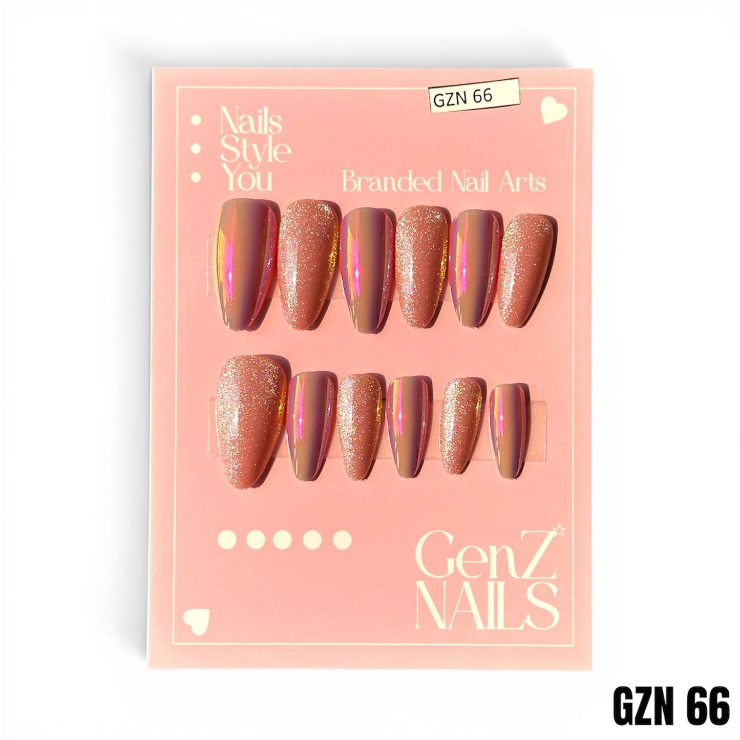Rosy Radiant Glow - Nails Pack of 12 - GZN 66