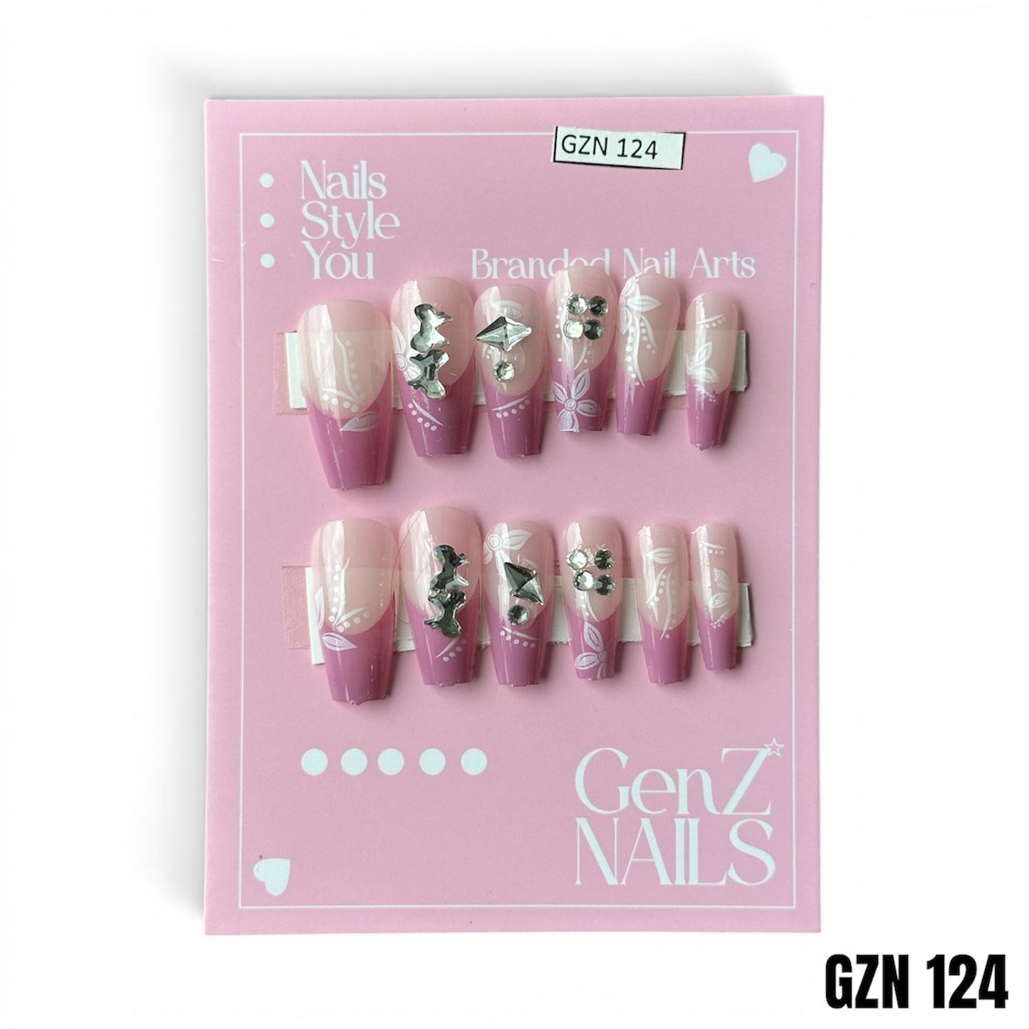 Golden Heart French - Nails Pack of 12 - GZN 123