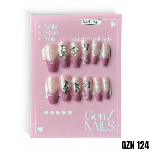 Golden Heart French - Nails Pack of 12 - GZN 123