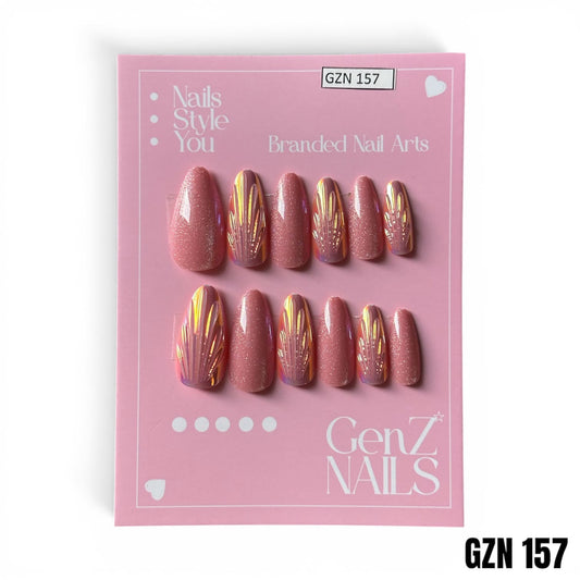 Bubblegum Aurora Shell - Nails Pack of 12 - GZN 157