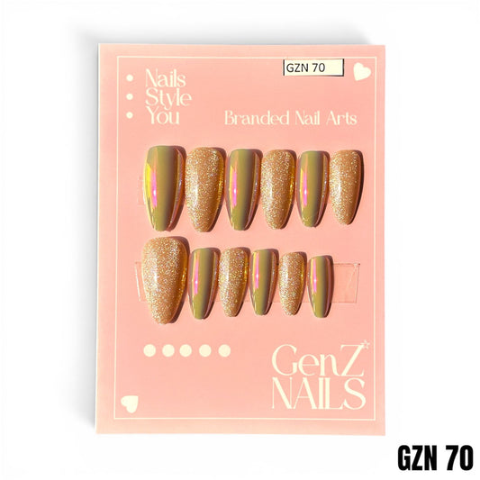Golden Glaze Aurora - Nails Pack of 12 - GZN 70