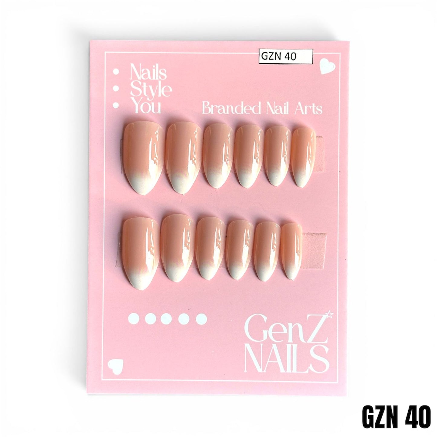 Pearl Glaze French Ombré - Nails Pack of 12 - GZN 40