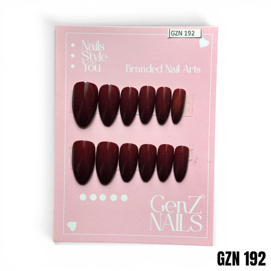 Black Cherry Velvet - Nails Pack of 12 - GZN 192