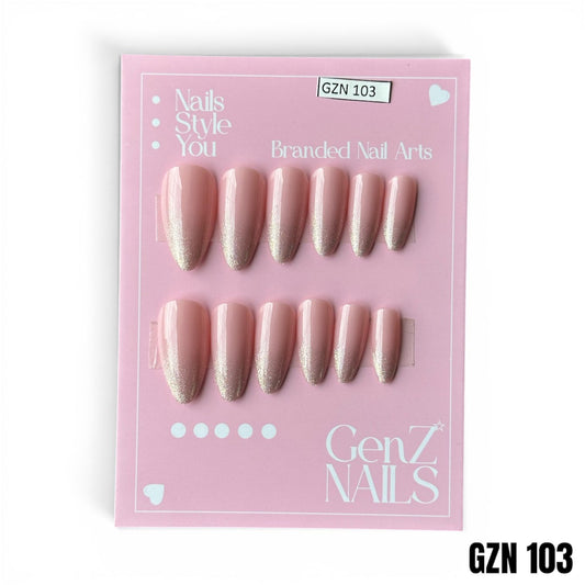 Blush Rose Shimmer - Nails Pack of 12 - GZN 103