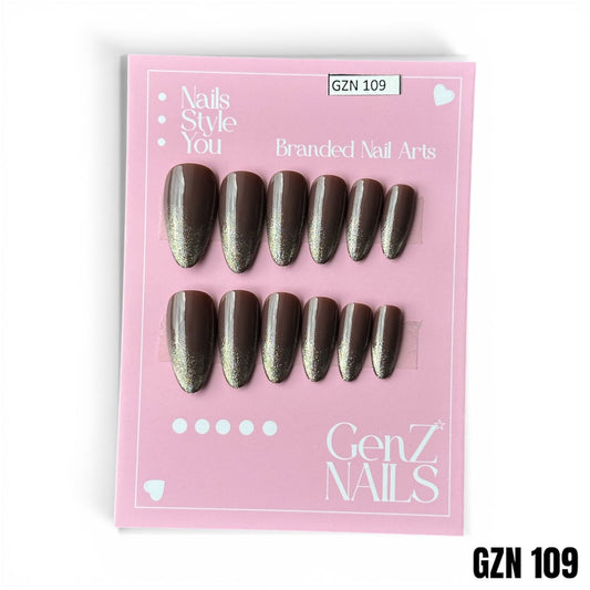 Espresso Glitz Ombre - Nails Pack of 12 - GZN 109