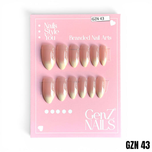 Milky Blush & Vanilla Glaze - Nails Pack of 12 - GZN 43
