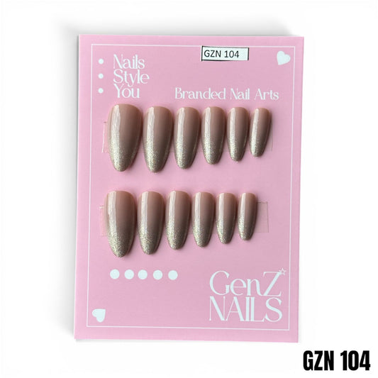 Taupe Glitz Ombre - Nails Pack of 12 - GZN 104