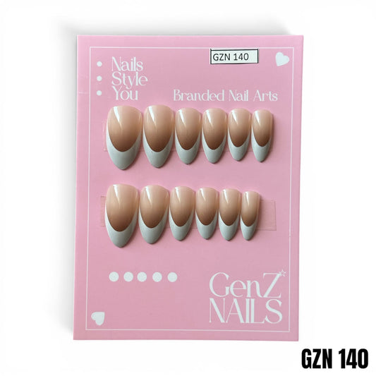 Powder Blue French - Nails Pack of 12 - GZN 140