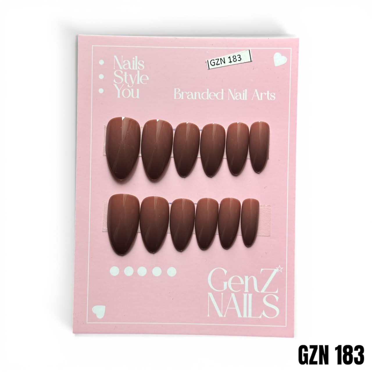 Deep Cocoa Glaze - Nails Pack of 12 - GZN 183