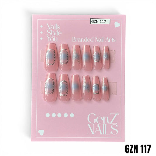 Latte Glitz Ombre - Nails Pack of 12 - GZN 117
