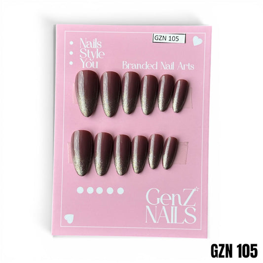 Mauve Star-Dust Ombre - Nails Pack of 12 - GZN 105