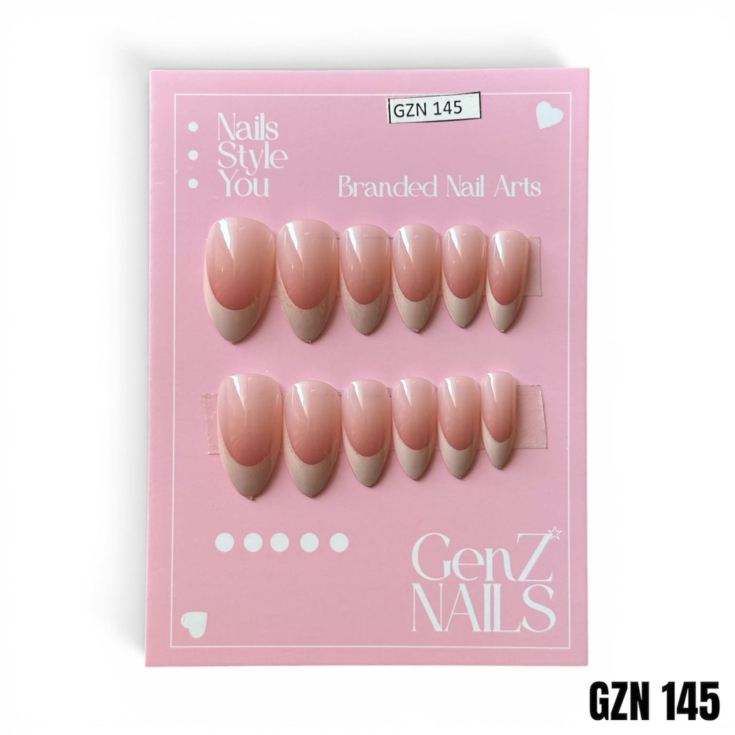 Creamy Nude French - Nails Pack of 12 - GZN 145