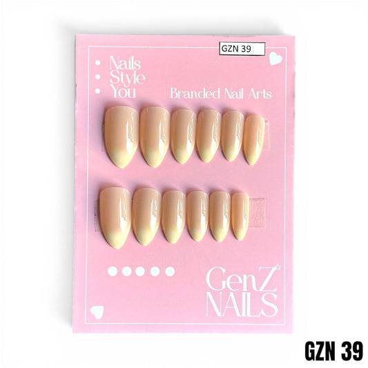 Yellow Glaze Stiletto - Nails Pack of 12 - GZN 39