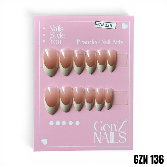 Vanilla Cream French - Nails Pack of 12 - GZN 136