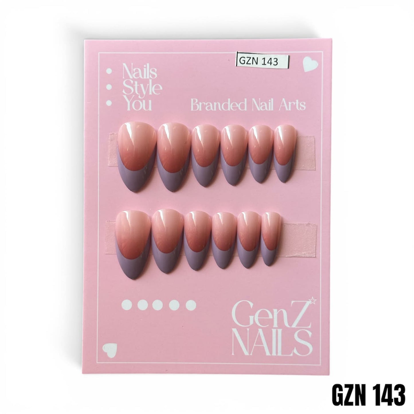 Dusty Lavender French - Nails Pack of 12 - GZN 143