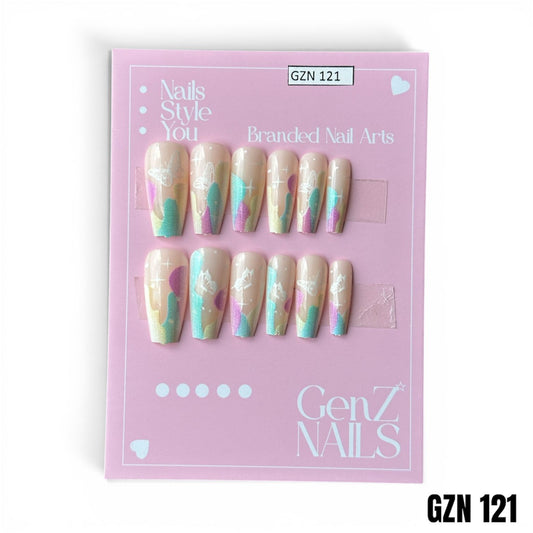 Pastel Butterfly Dreams - Nails Pack of 12 - GZN 121