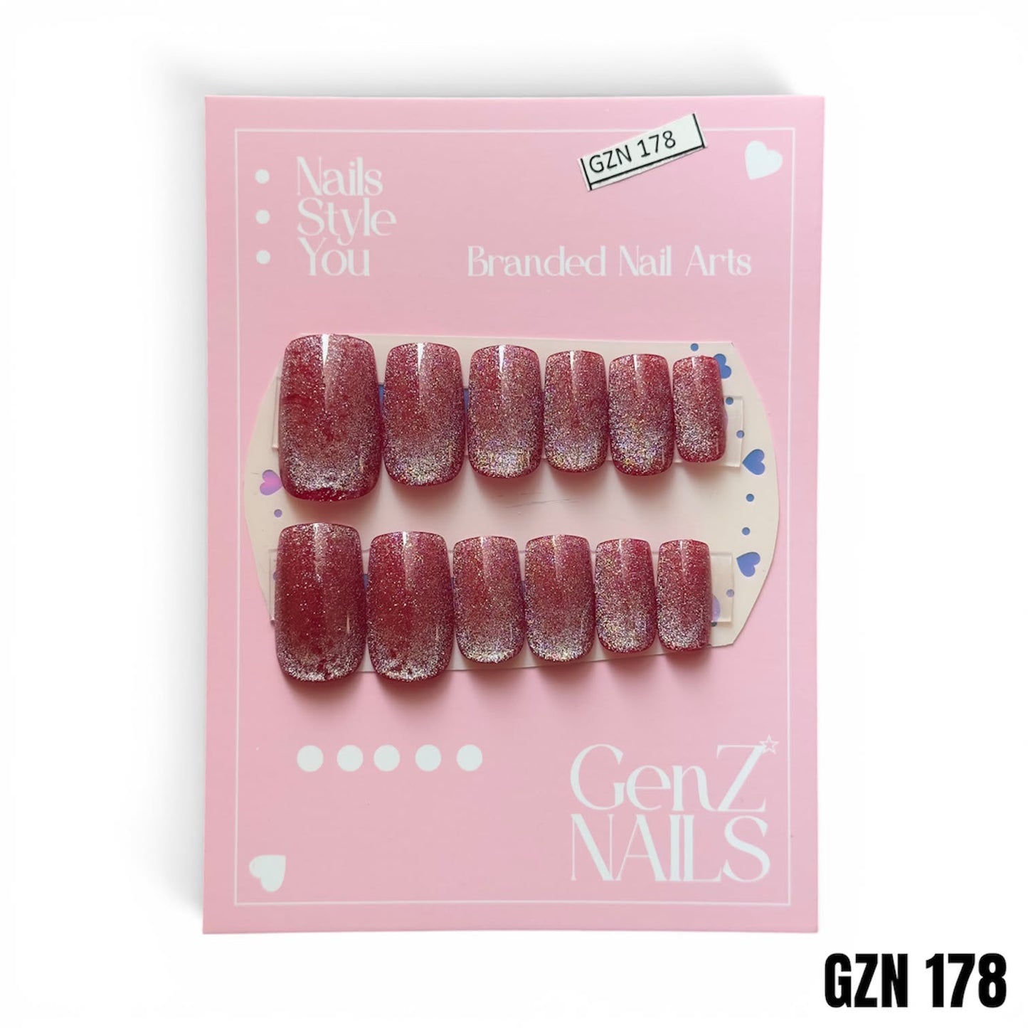 Wine Velvet - Nails Pack of 12 - GZN 178