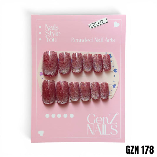 Wine Velvet - Nails Pack of 12 - GZN 178