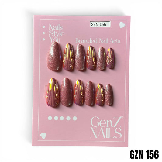 Rosewood Gold Shell - Nails Pack of 12 - GZN 156