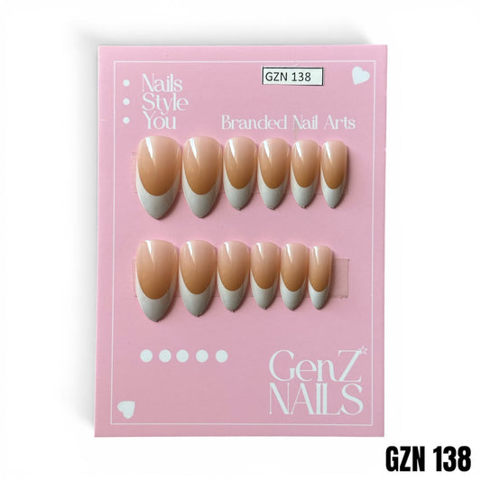 Caramel Latte French - Nails Pack of 12 - GZN 138