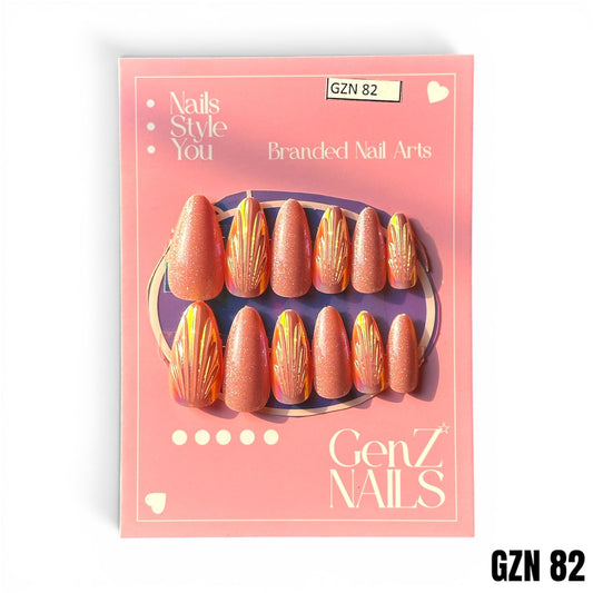 Sunset Coral Radiance - Nails Pack of 12 - GZN 82