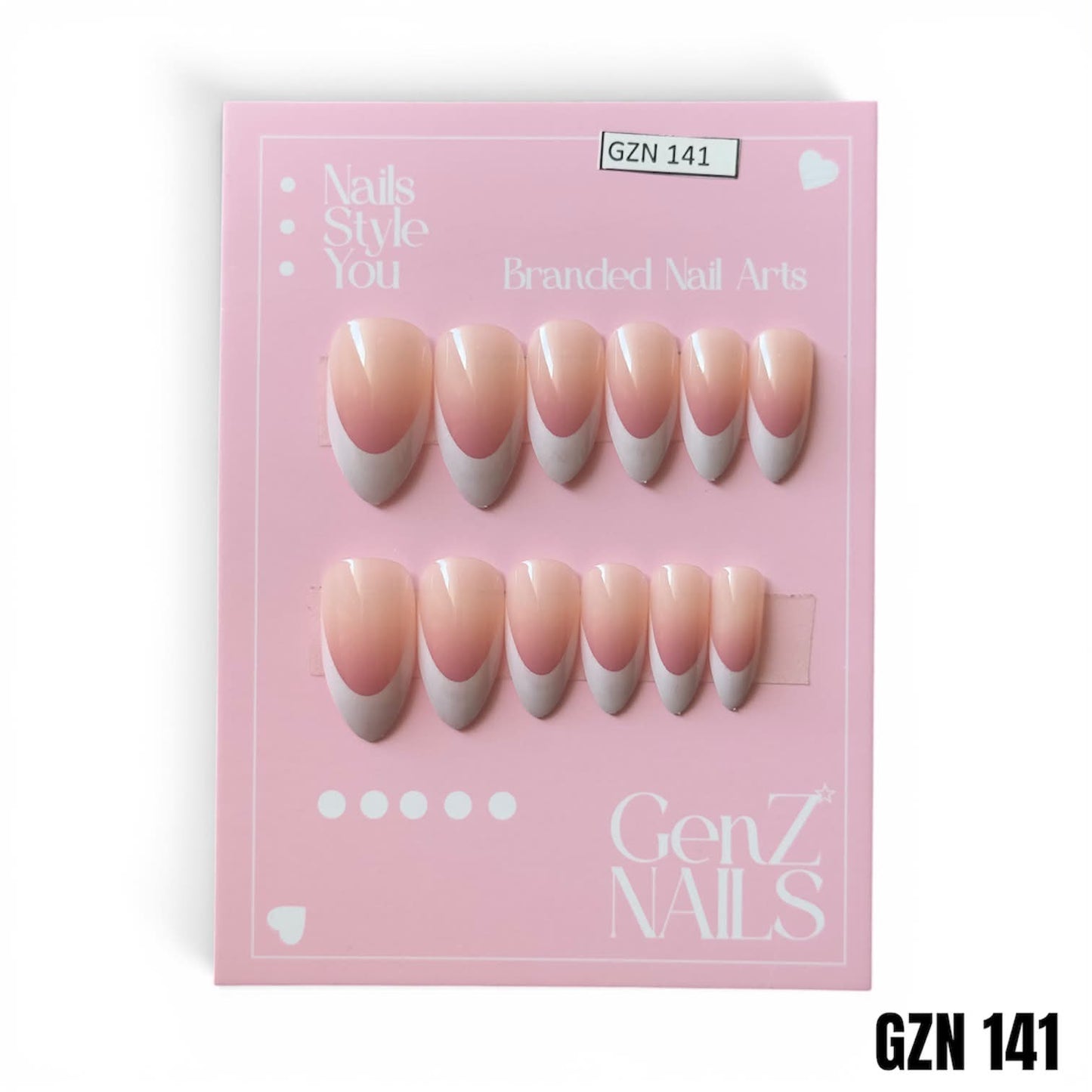 Blush Almond French - Nails Pack of 12 - GZN 141