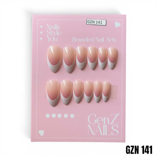 Blush Almond French - Nails Pack of 12 - GZN 141