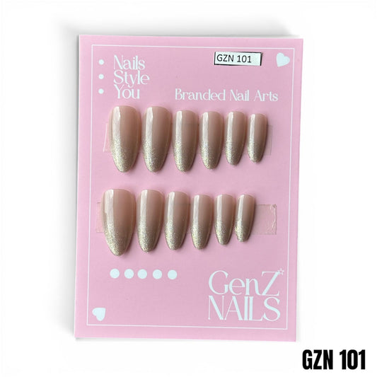 Golden Dust Ombre - Nails Pack of 12 - GZN 101