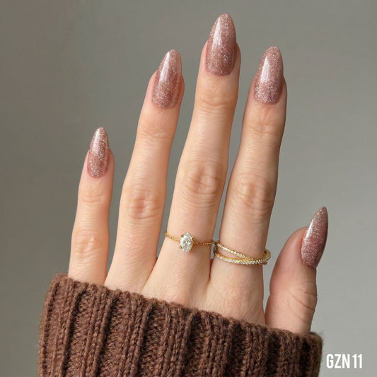 Cocoa Glitz Nails Pack of 12 – GZN 11
