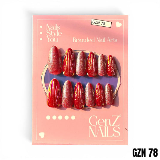 Scarlet Blaze Aurora - Nails Pack of 12 - GZN 78